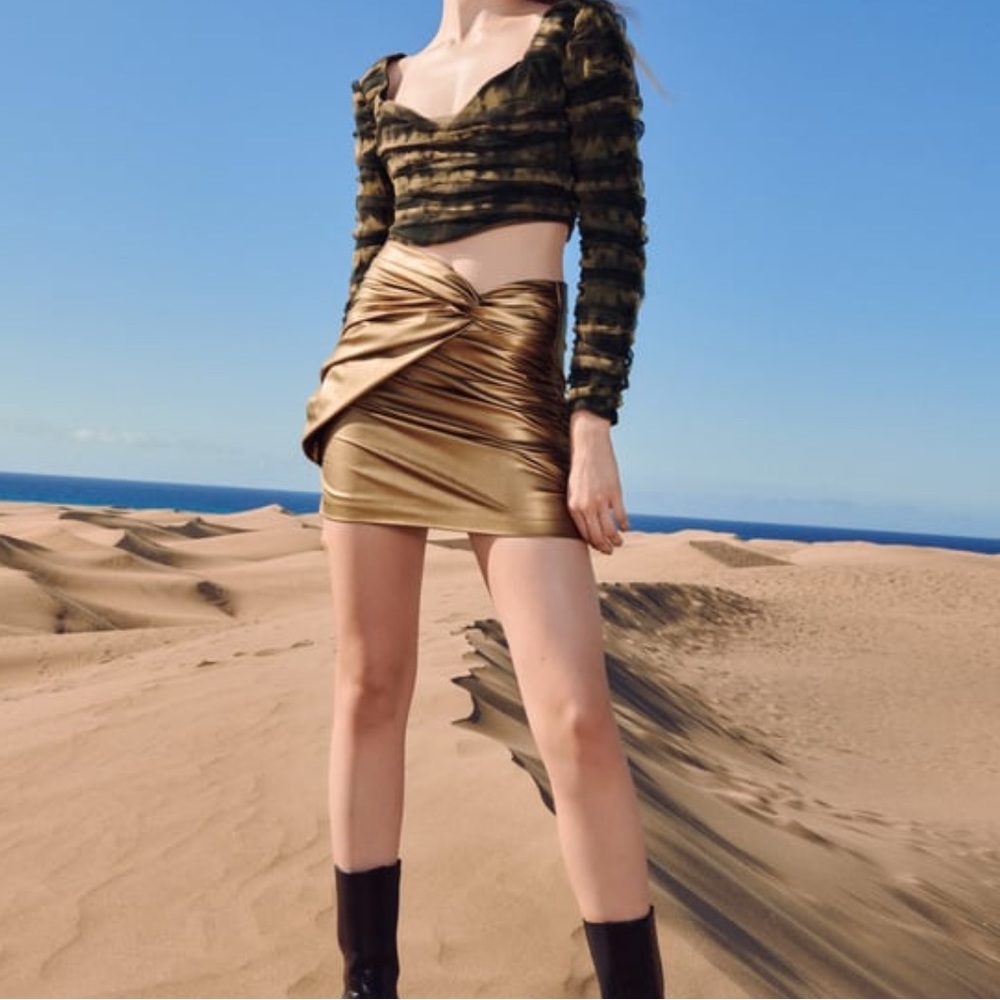 ZARA Faux Leather Skirt